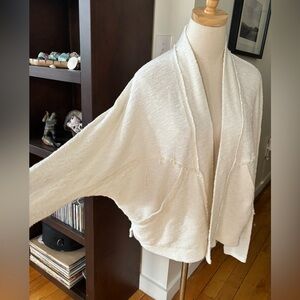 Anthropologie oversized raw edge cardigan sweater, cotton blend, EUC